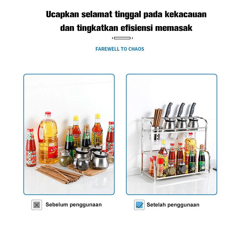 Rak Bumbu Dapur Stainless Steel - Rak Dapur Stainless Steel Serbaguna