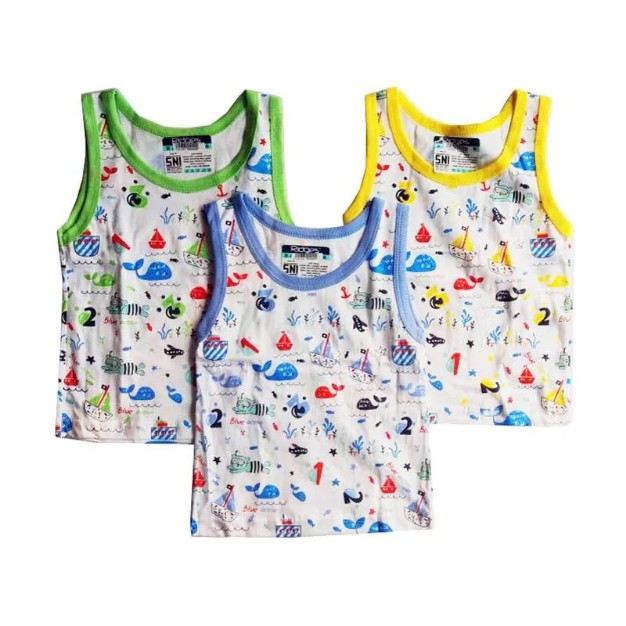 Singlet Bayi Tebal Merk Ridges | Kaos Dalam Anak Unisex | Sguna Eceran Satuan Katun Motif Sablon Print