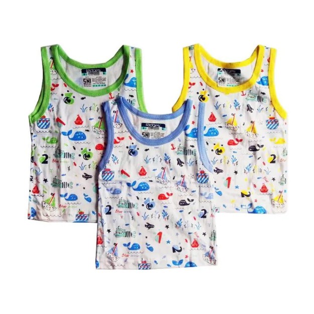 Singlet Bayi Tebal Merk Ridges | Kaos Dalam Anak Unisex | Sguna Eceran Satuan Katun Motif Sablon Print