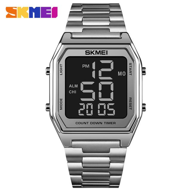 SKMEI 1735 Jam Tangan Pria Digital Tali Stainless WATCHKITE WKOS