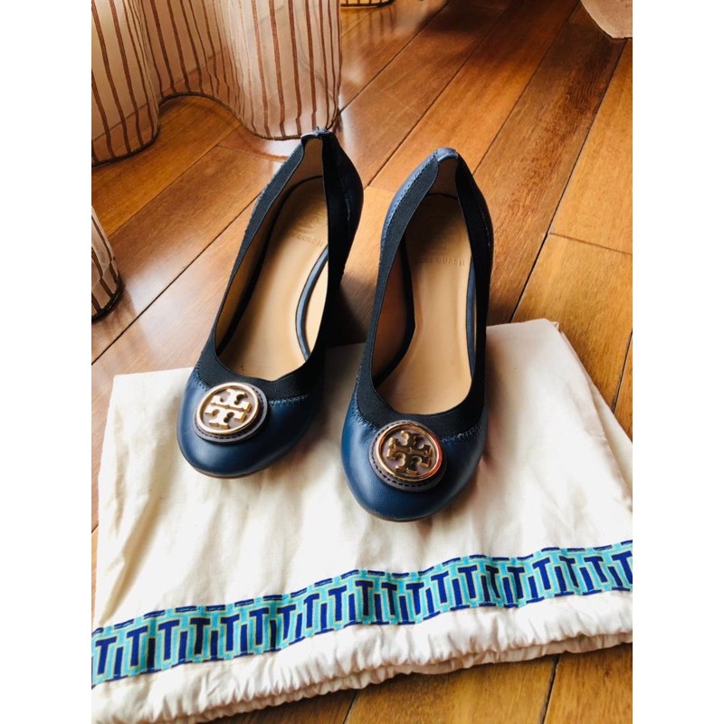 tory burch wedges blue / sz 36 /with db/NETT