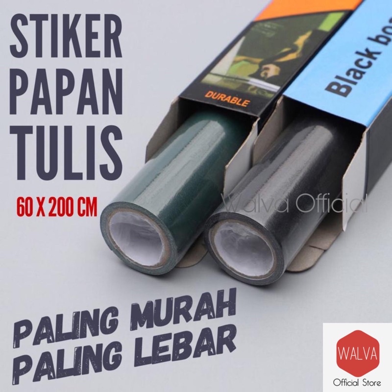 Stiker Papan tulis Whiteboard Blackboard Spidol Kapur tempel Putih &amp; Hitam 60 x 200