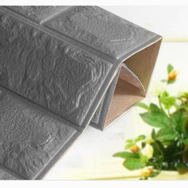 Sale Wallpaper 3D Brick Foam Abu Wallpaper Dinding Batu Bata Abu Terbatas