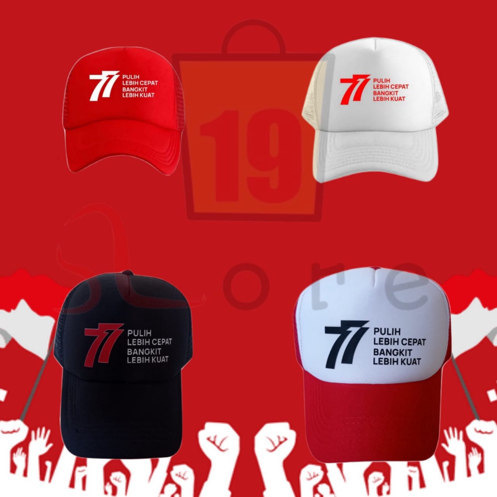 Topi Indonesia / topi merah putih / topi hut RI / topi trucker / topi polos