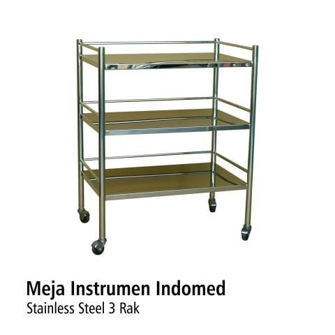 Meja Instrument 3 rak Stainless Steel OJ