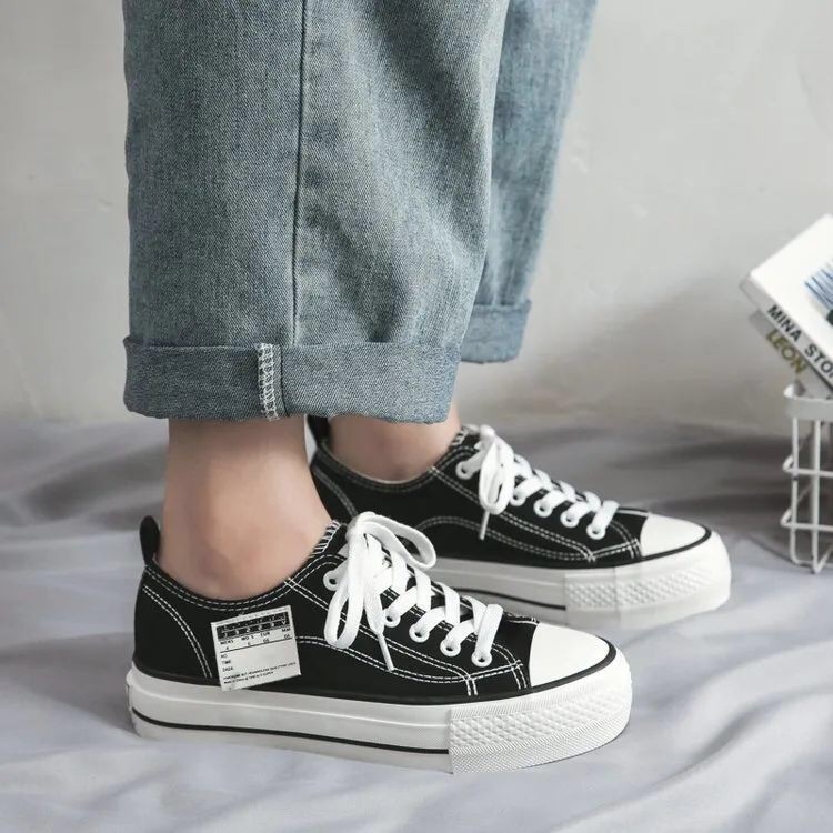 Sepatu Wanita Sneakers Kanvas Sepatu Cewek Casual Canvas Bertali Kekinian Original Import Pelajar Hangout