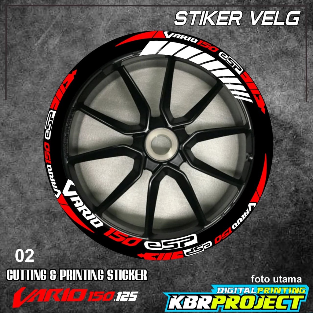 Stiker Velg VARIO 150&125 - Stiker Velg Variasi List Honda VARIO 150&125 Design  02  KBR PROJECT