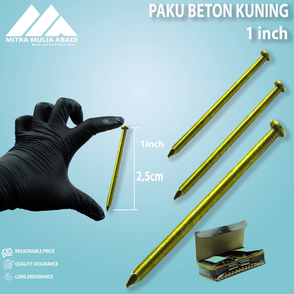 Paku Beton Kuning Holy 1 Inch 2,5cm-10pcs