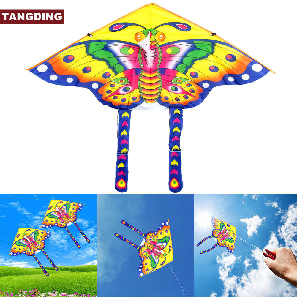 【COD Tangding】Kids Butterfly Kite Children Toy Outdoor Flying Game Activity with Tail