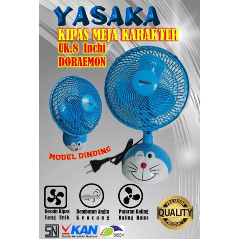 kipas angin duduk/desk fan yasaka 8in 2in1 doraemon/kumbang