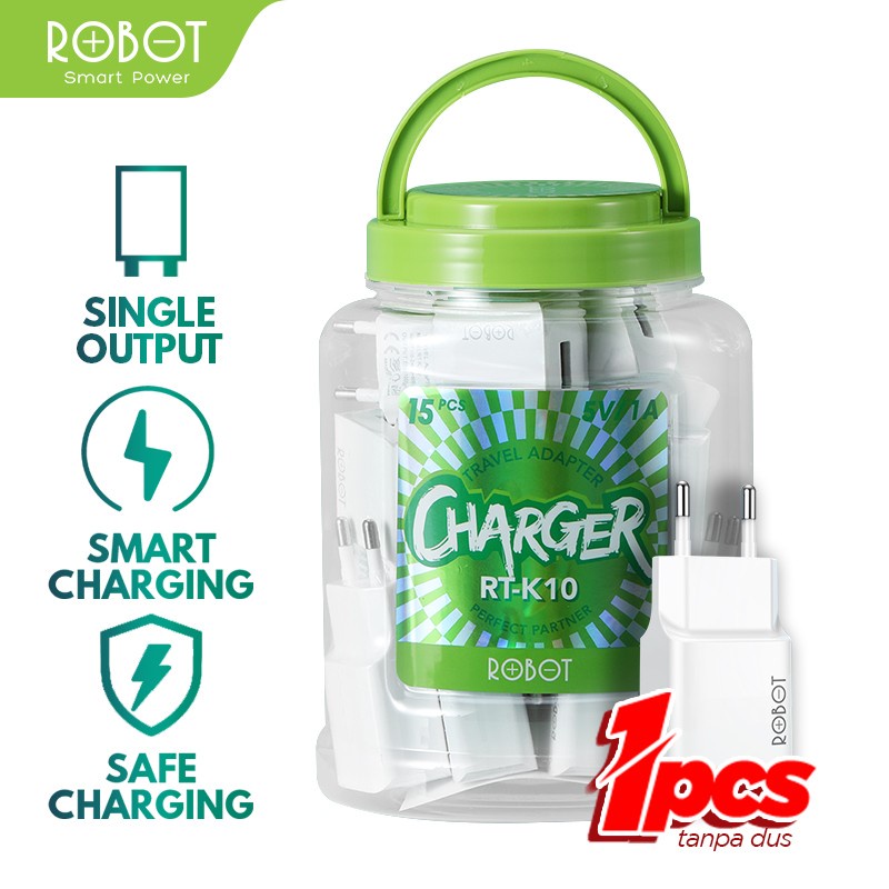 ADAPTOR CHARGER ROBOT RT-K10 RT K10 K 10 5V / 1A WHITE PUTIH ECERAN TANPA PACKING UNIVERSAL