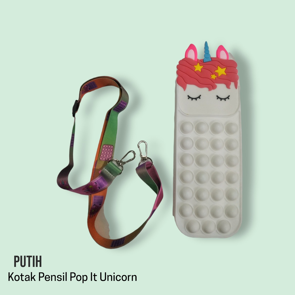 Tempat pensil pop it unicorn kotak pensil keren murah