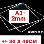 

✧Diskon✧ AKRILIK CLEAR LEMBARAN A3 2MM ACRYLIC GROSIR MURAH +/- A3 tebal 2mm ✤