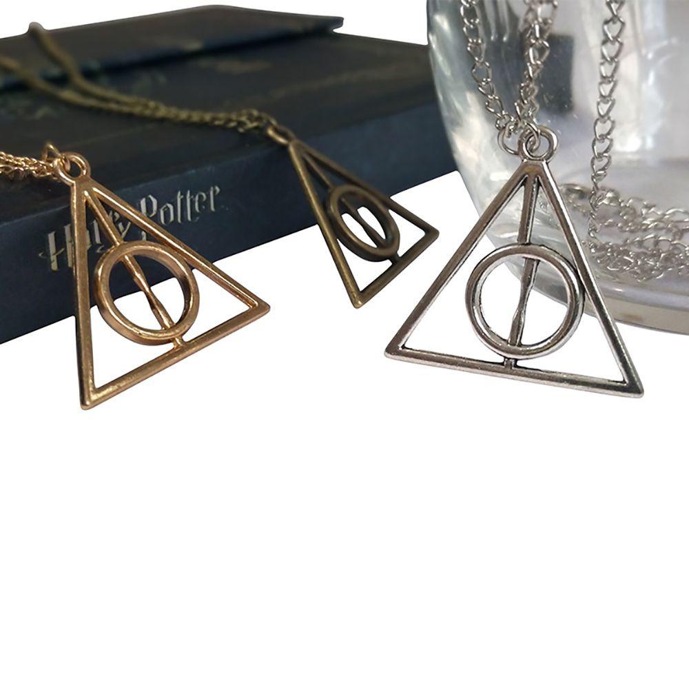 Needway Film Kalung Yang Dapat Diputar Populer Liontin Deathly Hallows Perempuan Choker Pria Kalung