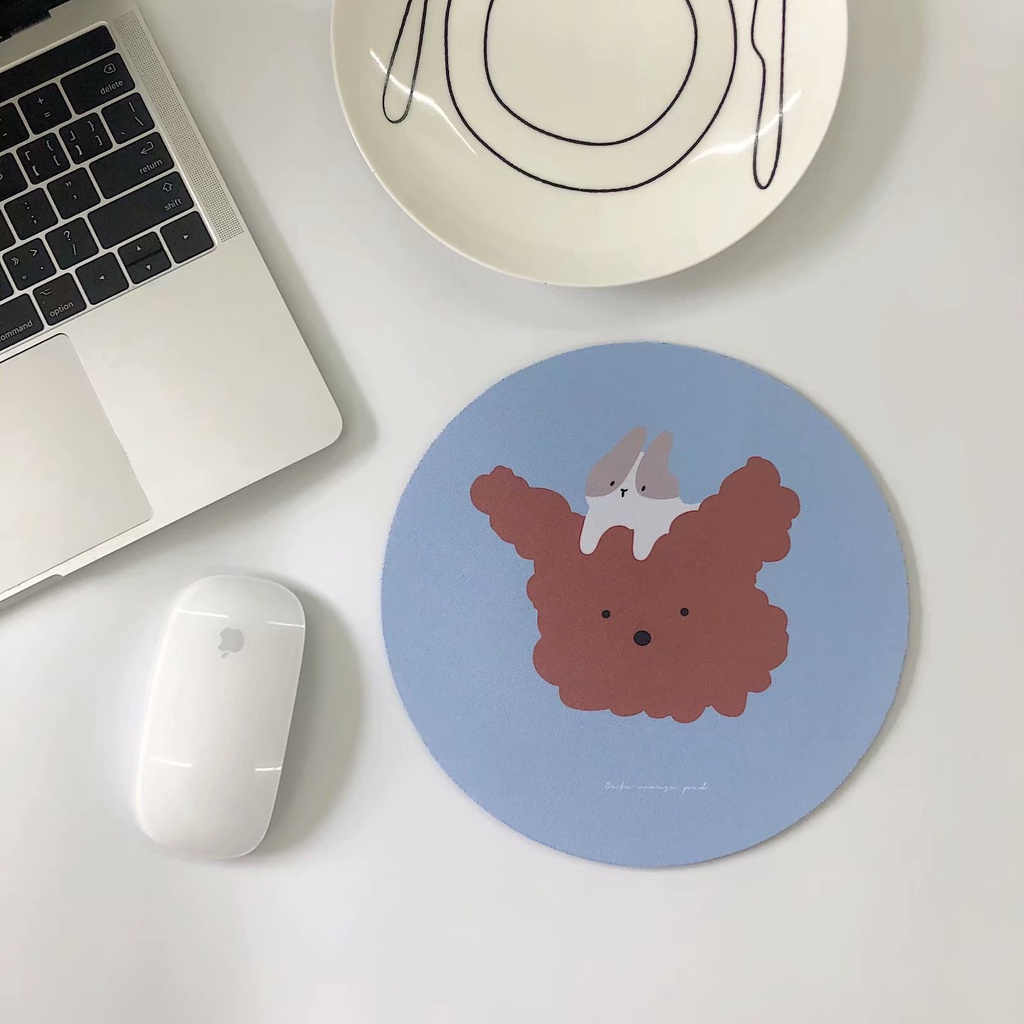 Korean Style Niche Design Heart Bear Pig Pattern Durable Soft Girly Mouse Pad for Friend