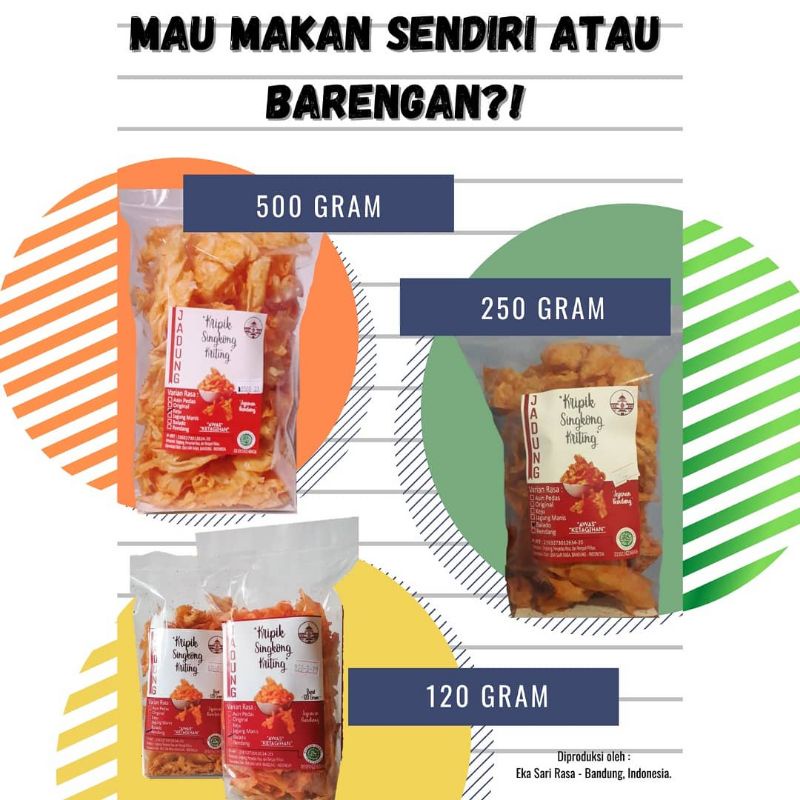 

KEMASAN MANTAP, 500GR KERIPIK ANTIMAINSTREAM SINGKONG KRITING JADUNG