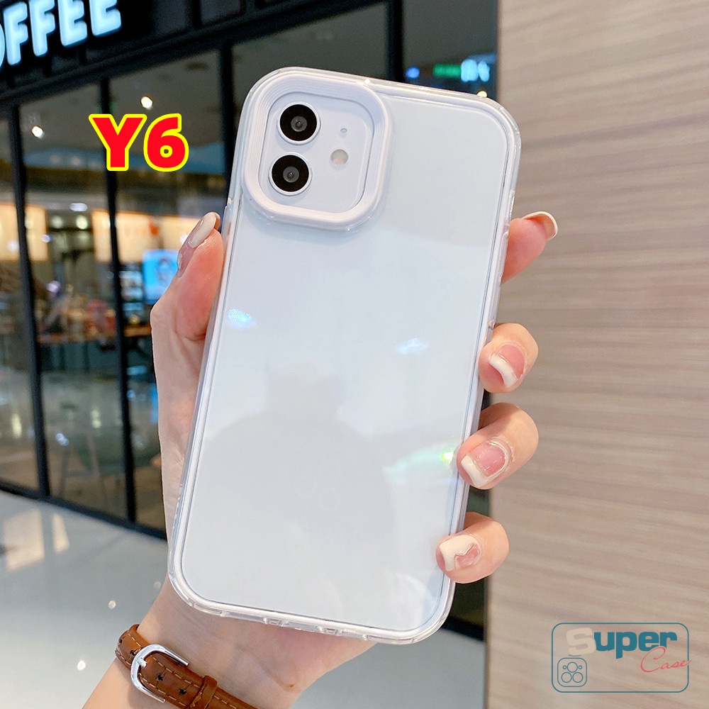 IPHONE Casing Ponsel 3in1 Lembut Warna Permen Bening Kompatibel Untuk Iphone11 14 12 13 Pro Max 7Plus 8Plus 7 8 XR XS Max X SE 2020 Transparan Shockproof Penutup Belakang Silikon