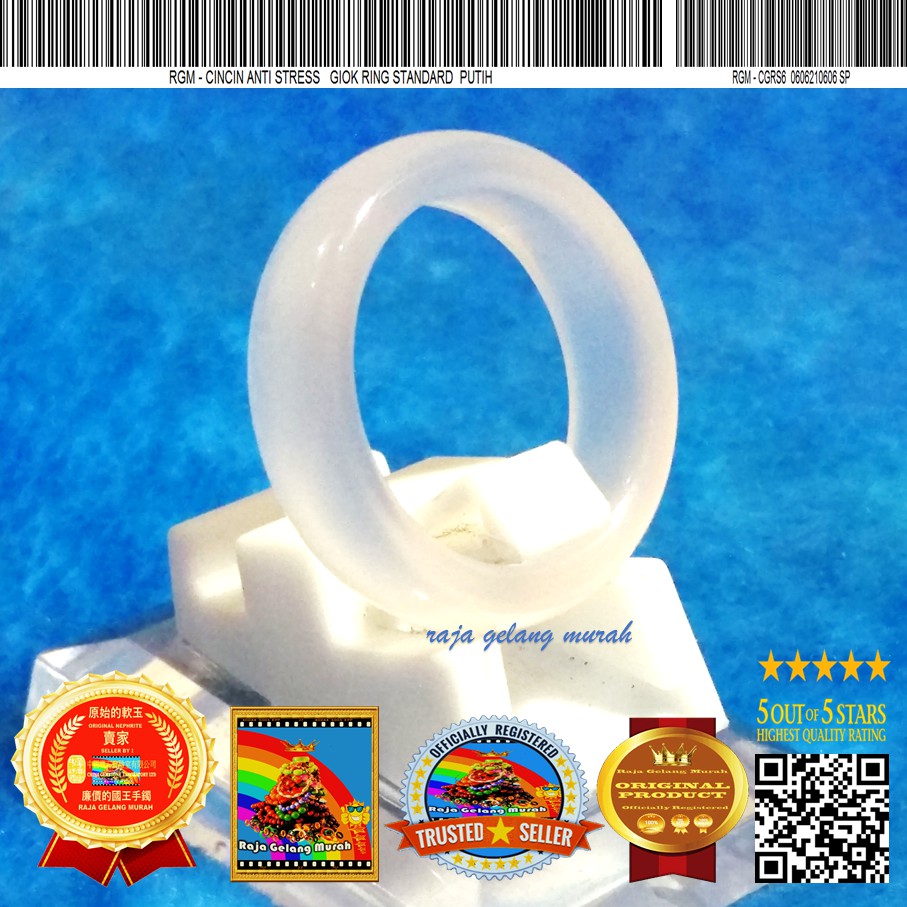 Raja Gelang  Murah Cincin Anti Stress Giok Ring Standard  Putih