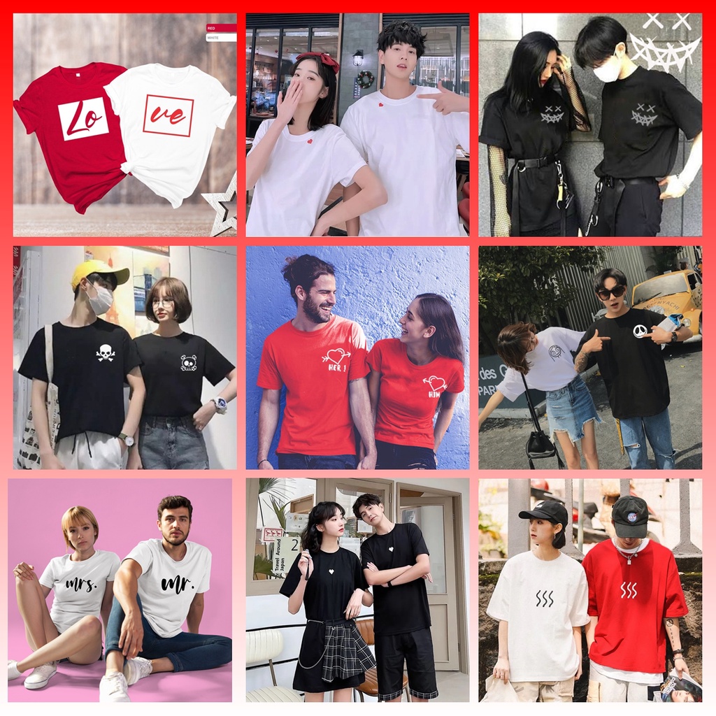 COD 100% KATUN baju couple kapelan kaos kapel copel tshirt pasangan pacar pacaran besar M L XL