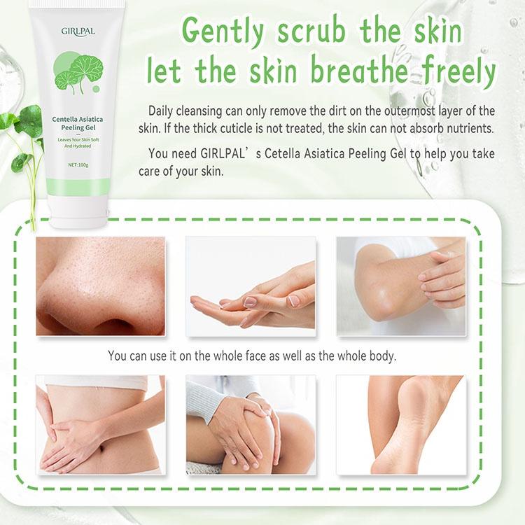 142SGS GIRLPAL CENTELLA ASIATICA PEELING GEL Facial Glowing Blackhead Cleaner Body Exfoliating Skinc