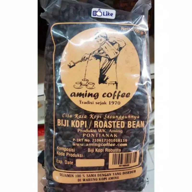 

Biji Kopi Robusta warkop Aming 500 gr Pontianak