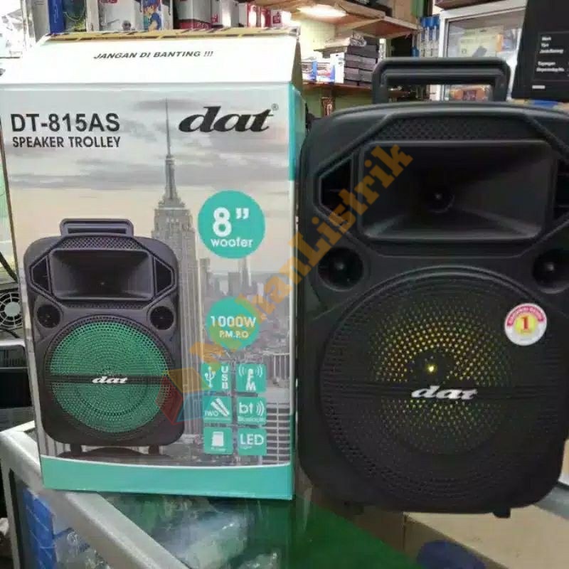 Speaker Portable DAT Super Bass DT-820QD / DT-815AS 8&quot; 8 Inch 8In 2 MIc Wireless