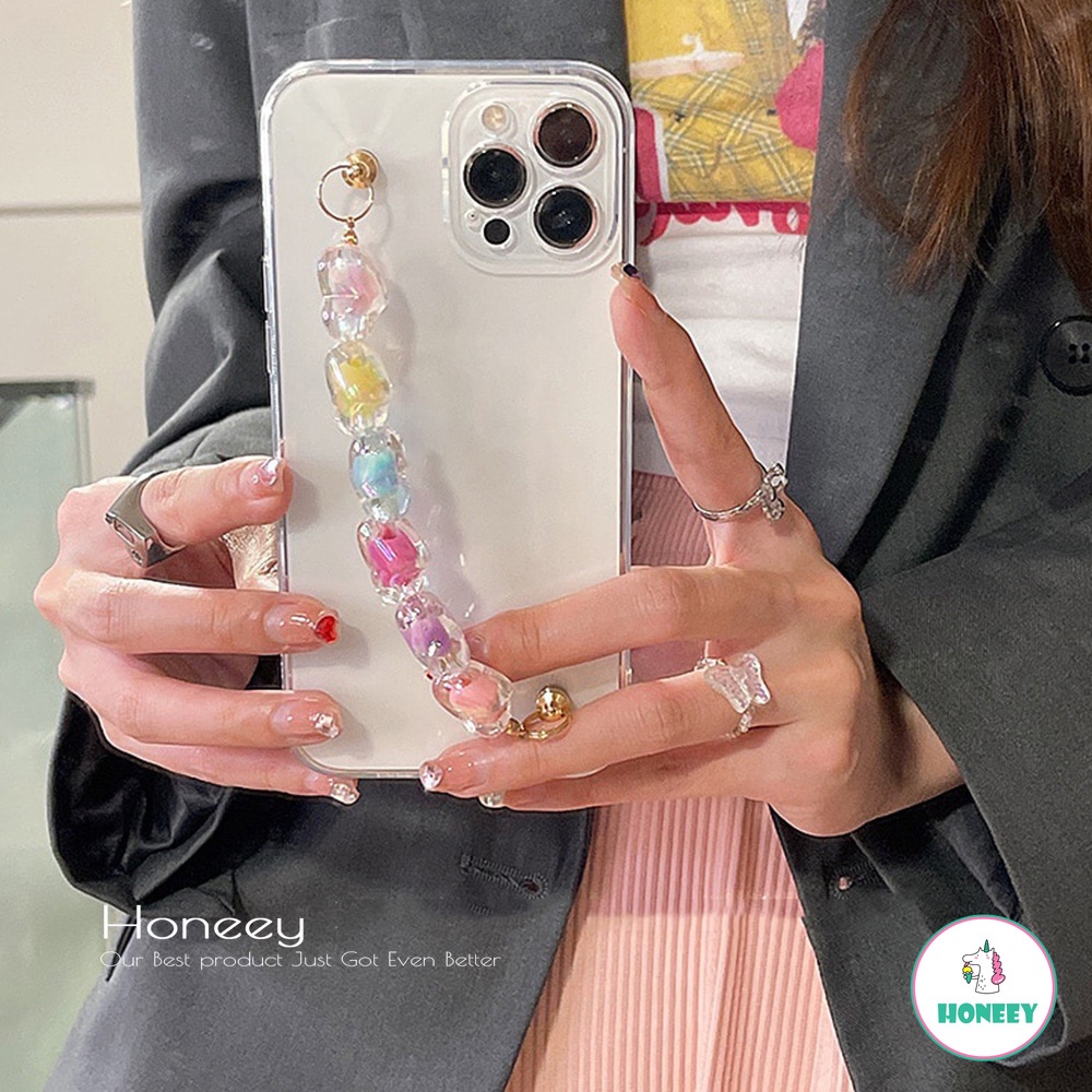 Fashion Love Heart Ornament Bracelet Wristband Phone Case compatible for IPhone 14 13 12 11 Pro Max 7 Plus Anti-Slip Shockproof Soft TPU Case