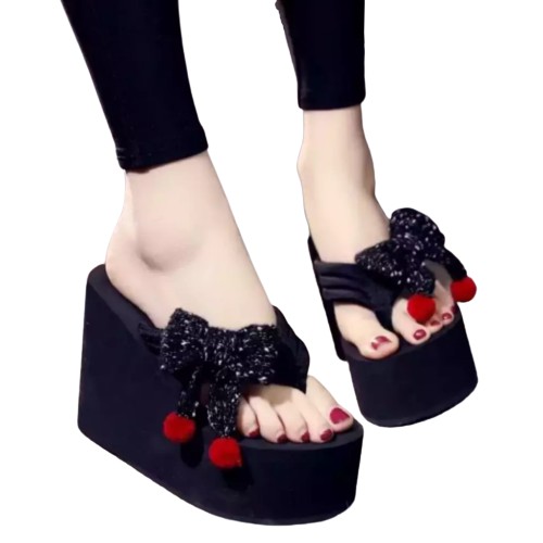 QZ - Sendal Wedges Spon Pita Glitter ID 08