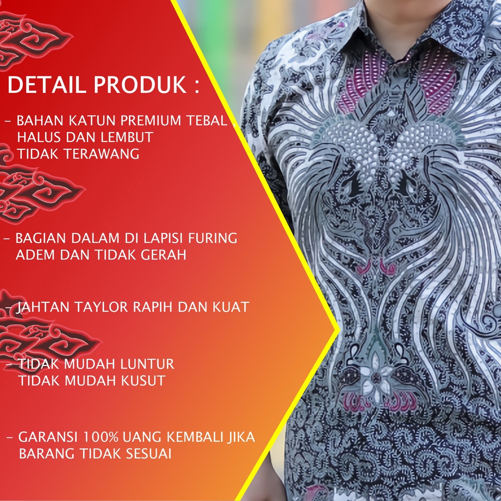 BATIK PRIA PREMIUM LENGAN PENDEK REGULAR FIT BATIK COWOK MODERN ORIGINAL PRODUKSI BATIK ALUNA PD 001