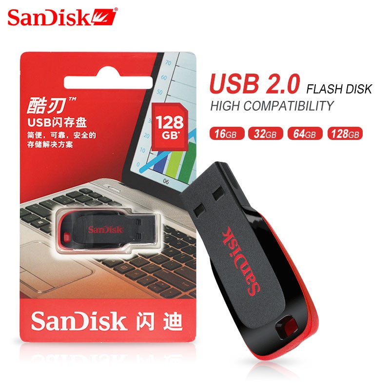 Sandisk CZ50 Flash Disk USB 2.0 Kapasitas 1TB 512GB 256GB 128GB