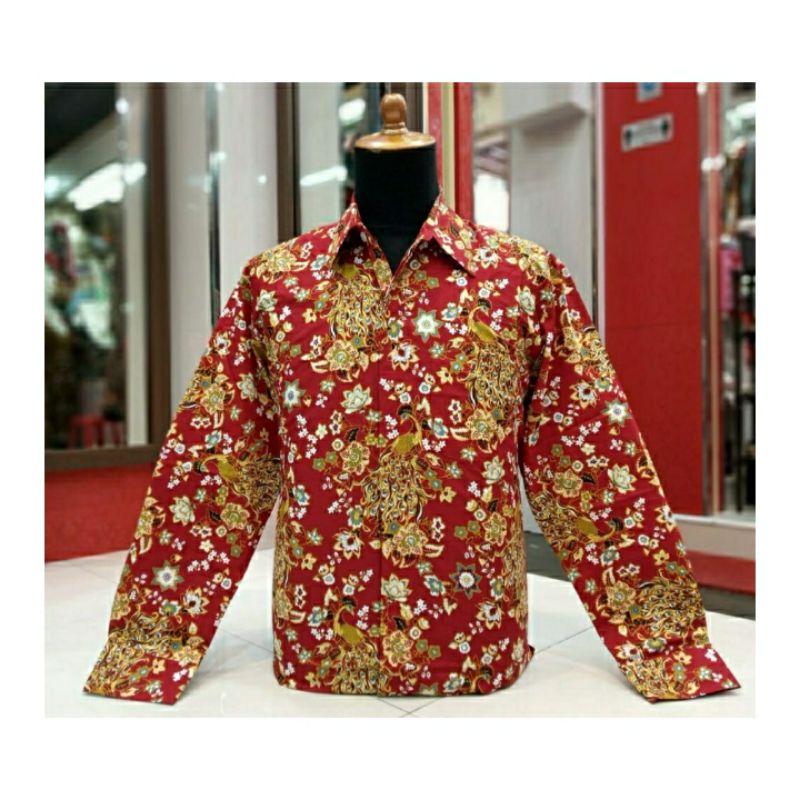 Kemeja Batik Pria Lengan Panjang Motif Merak Astrantia-Pangestu Batik