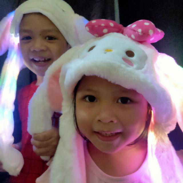 [ready Gosend] Dancing Topi Led Tiktok / Dancing Hat Bunny/ Topi Kuping Lampu / Topi Lampu Led