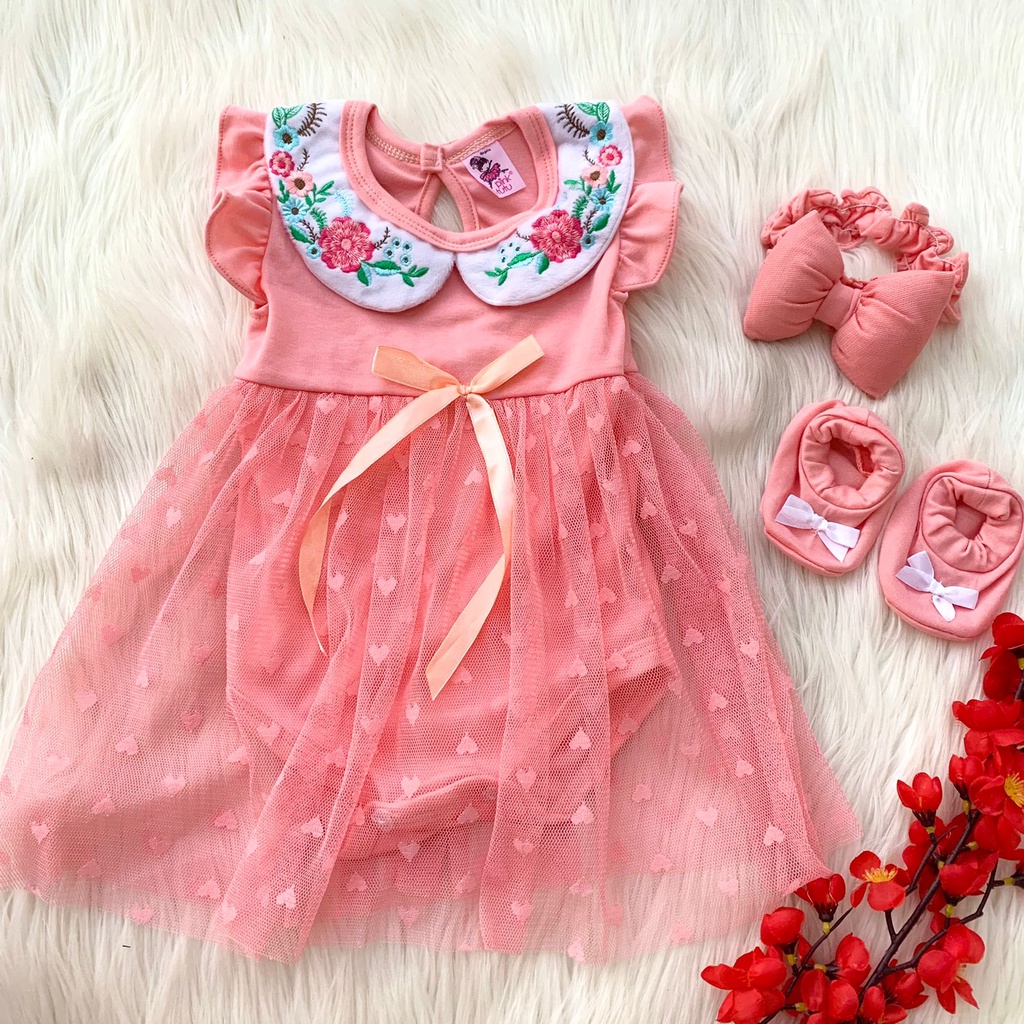 Setelan jumper bandana booties bayi cewek babygirl lucu murah pergi jalan cantik bestseller -cin