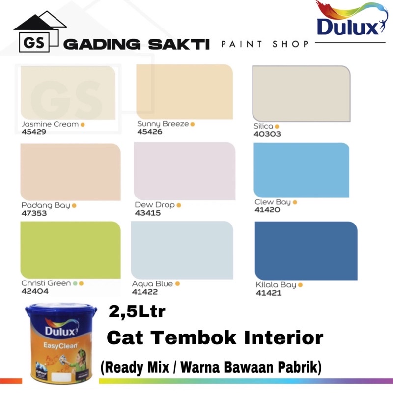 Jual Dulux Easy Clean Warna - Warna Ready Mix Bawaan Pabrik / Cat ...