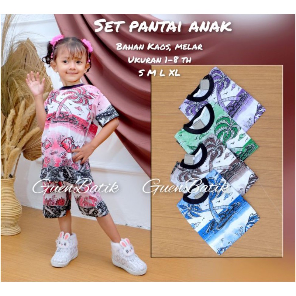 TERBARU SETELAN PANTAI ANAK BAHAN KAOS