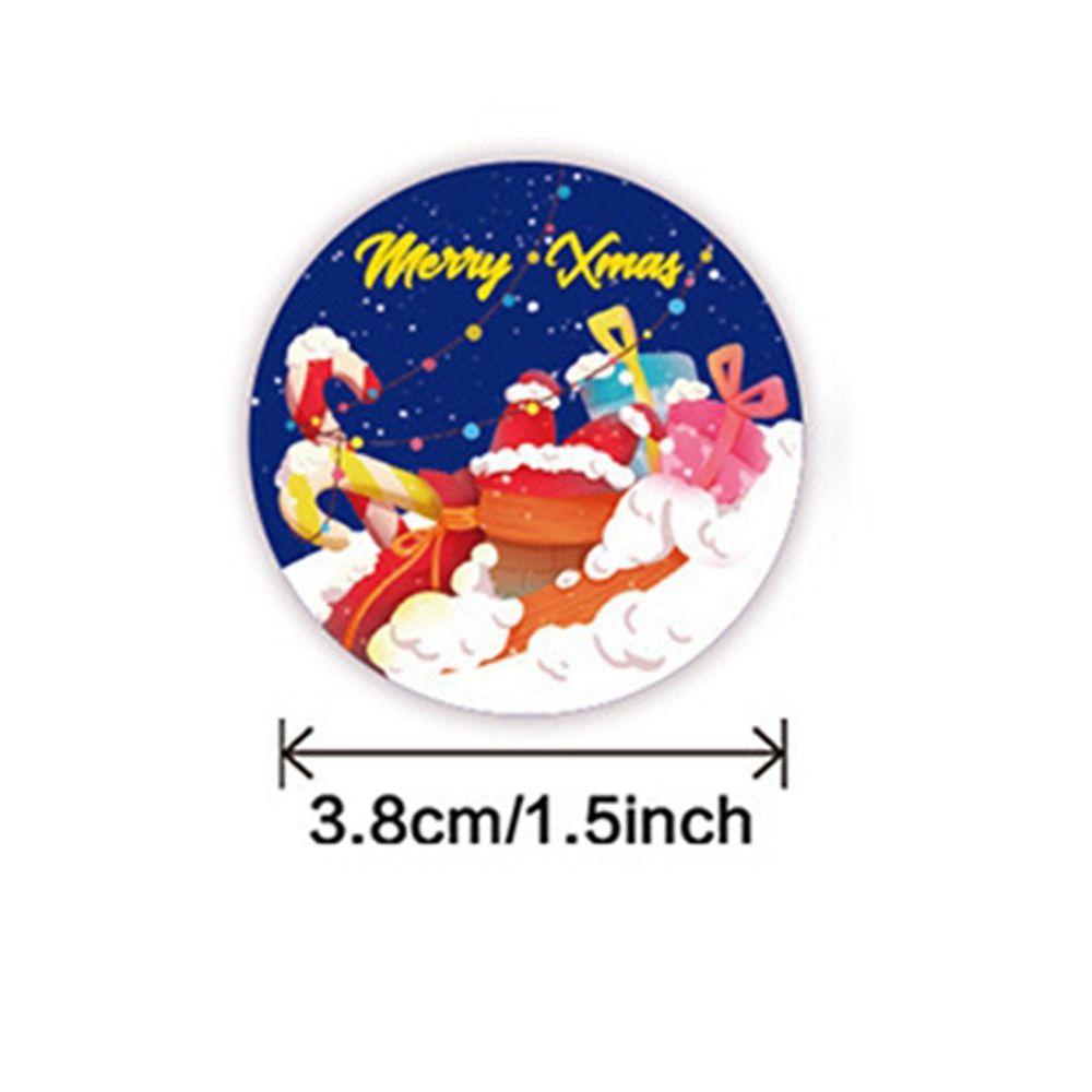 【 ELEGANT 】 Stiker Natal Self-adhesive Scrapbook DIY Dekorasi Natal Perlengkapan Festival Natal Liburan Dekorasi Amplop Segel Untuk Kartu Hadiah Paket Stiker