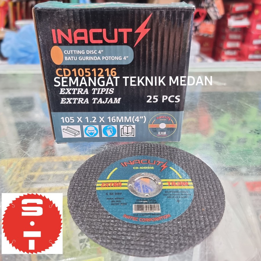 BATU MATA GERINDA GRENDA POTONG CUTTING DISC 4" X 1,2 mm INACUT INATEC