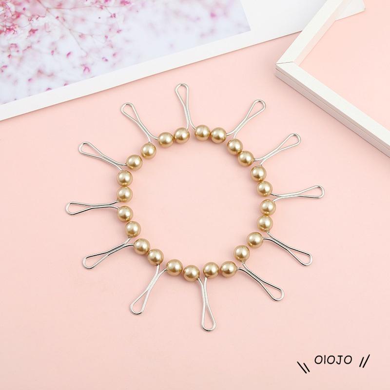 Klip Syal Bentuk U Aksen Mutiara Untuk Aksesoris Muslim