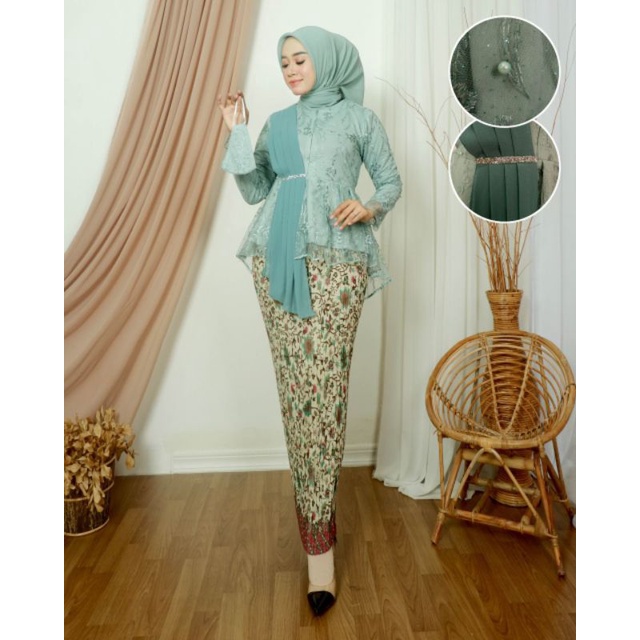 MK - SET KEBAYA AURORA SELENDANG / KEBAYA SELENDANG / KEBAYA TUNANGAN / ROK PLISKET / KEBAYA WISUDA