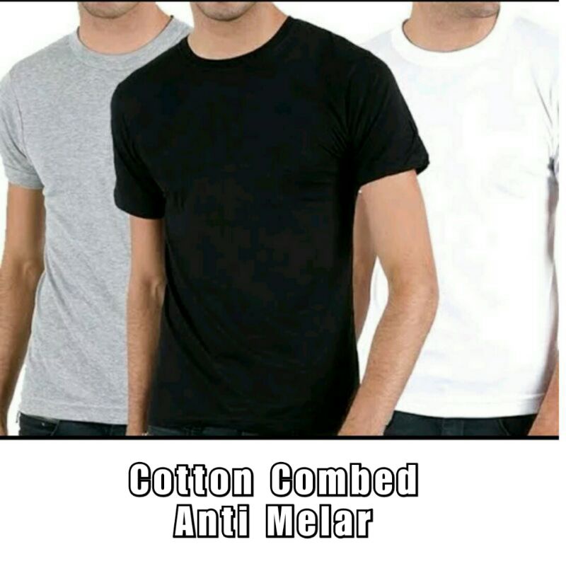 Kaos Dalam Pria Dewasa Katun Combed Crew neck Oblong Ketat Polos Santai