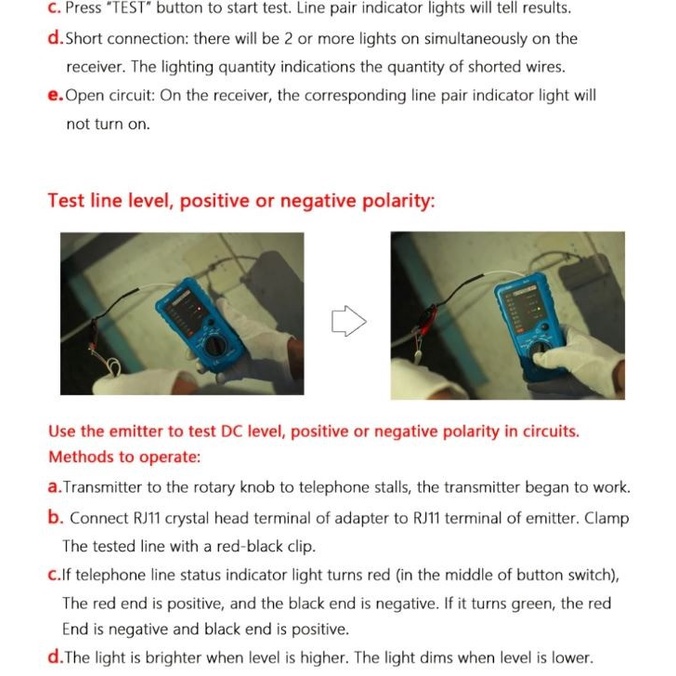 Tracker Tester Kabel Jaringan RJ45 RJ11 CAT5 CAT6 LED