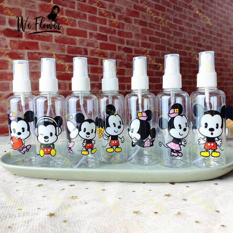 (We) 100ml Botol Spray Kosong Isi Ulang Desain Kartun Mickey/Minnie Mouse