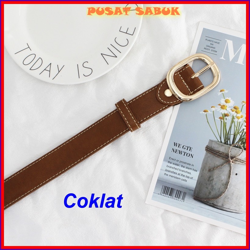 Ikat Pinggang Kulit Belt Wanita Korea Sabuk Fashion Modis Cewek Gesper Kecil Gasper mini Murah Mulus