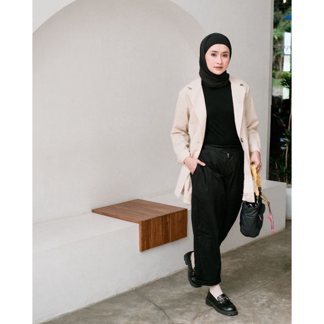 Blazer Outer Linen Wanita Korea Murah - PUREbyLastin