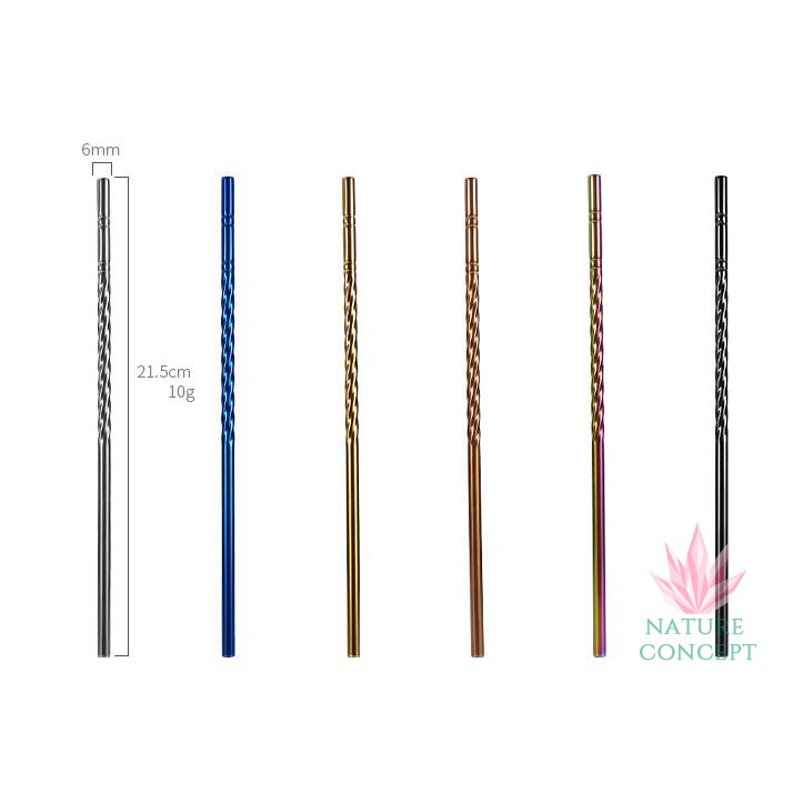 Stainless Steel Straw Twister Sedotan Minuman Unik SET 4 in 1