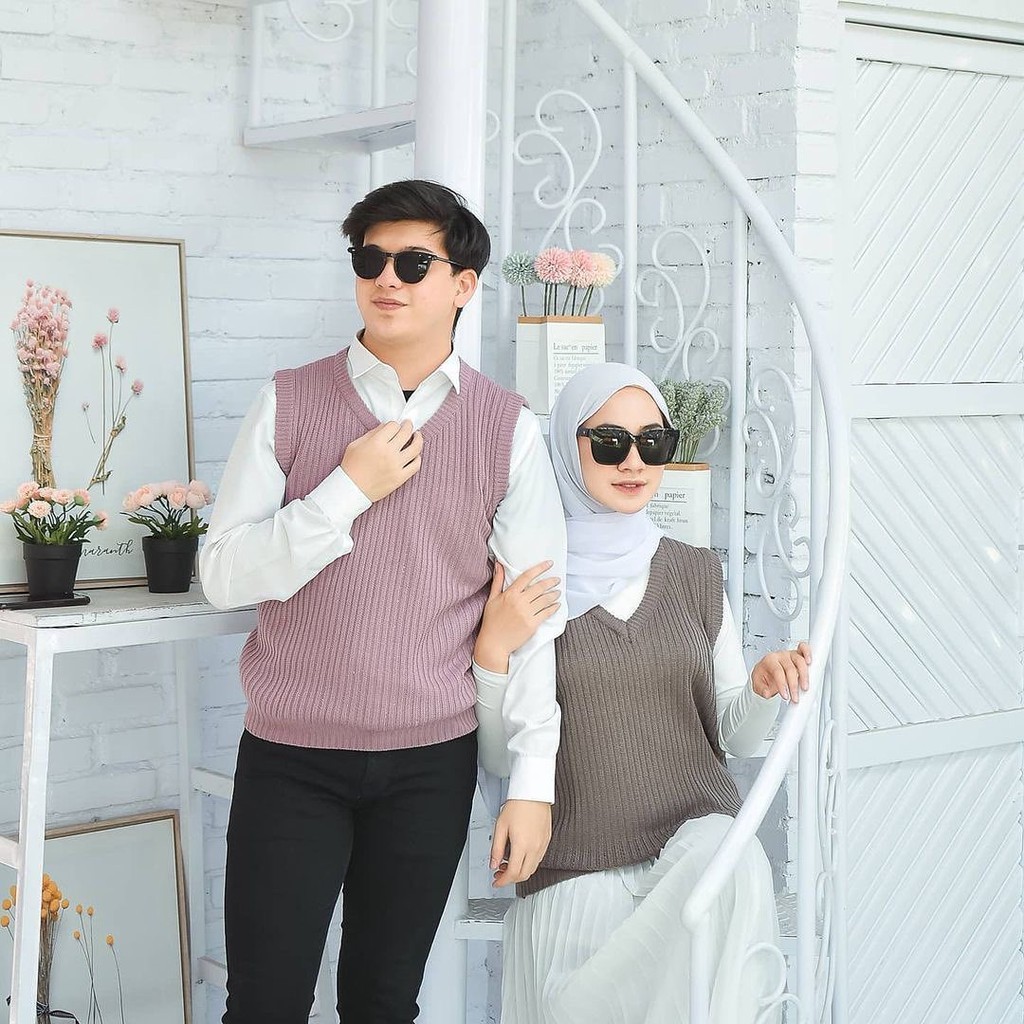 V vest - vest rajut - vest wanit - vest knit - Rompi rajutan - Pria - Wanita - Couple