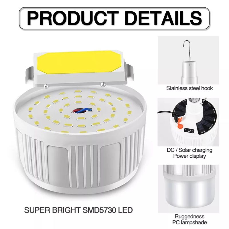 Lampu Solar Emergency 45w Camping Lamp Rechargeable Super Terang