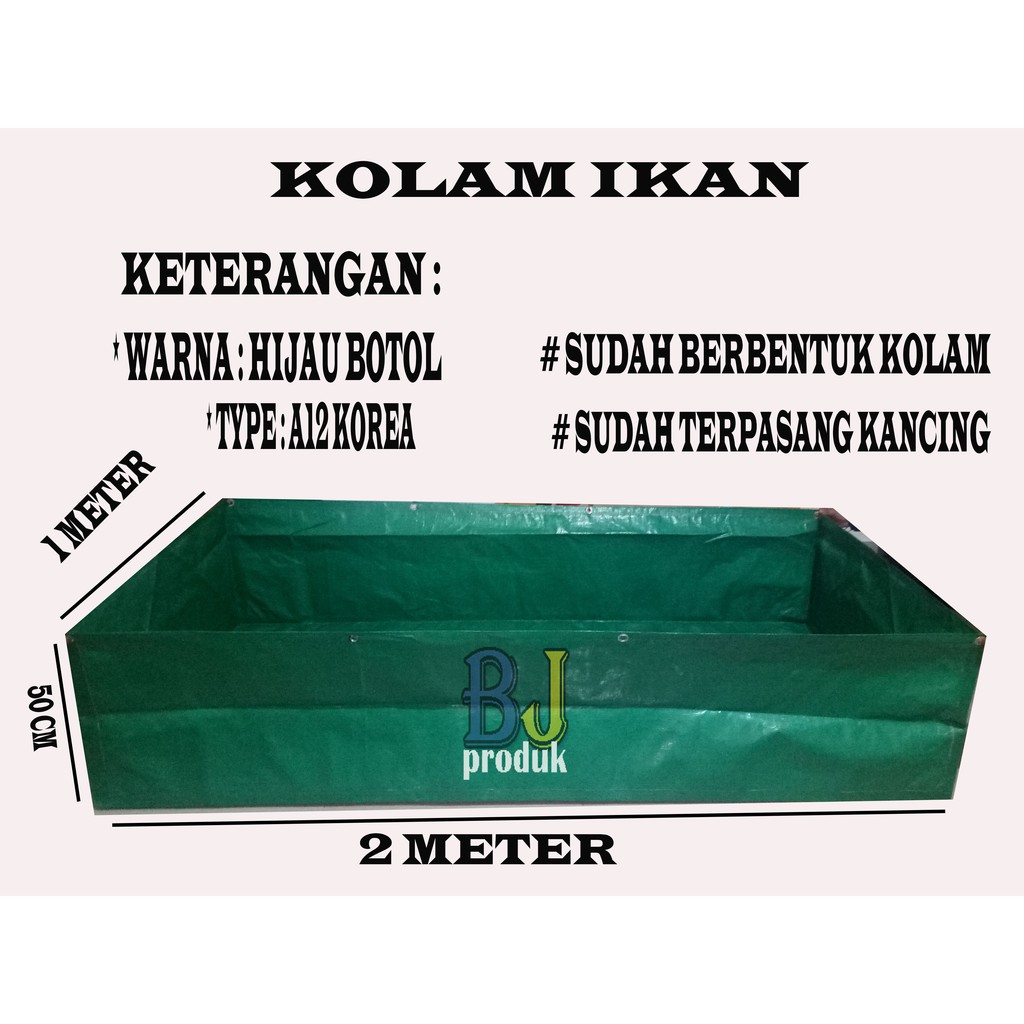 kolam terpal ikan lele (200x100x50) A12 KOREA COCOK BUAT TERNAK IKAN LELE & ikan hias /koi nila dll