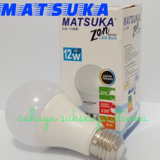 Lampu Led Bulb Matsuka Zen Series Super Terang 3/5/8/9/10/12/15/18/25W Cahaya Putih dan Kuning