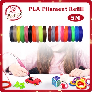 10Warna/20Warna Filament PLA 5m 1.75 Mm 3D Pen Refill 3D printer Filament
